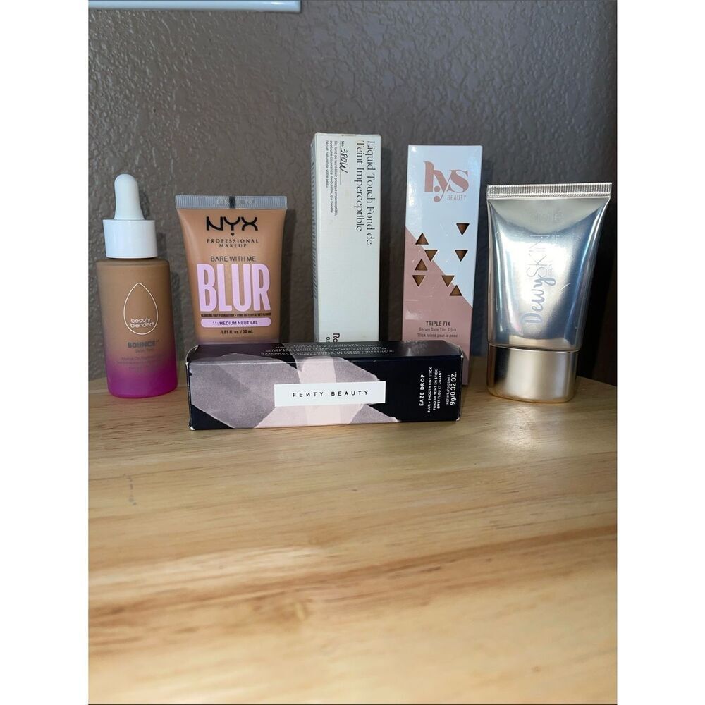 Rare Beauty, Lys beauty, Fenty Beauty and NYX Foundation bundle